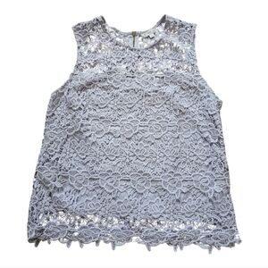 Nanette Lepore Floral Lace Lilac Top Size XL